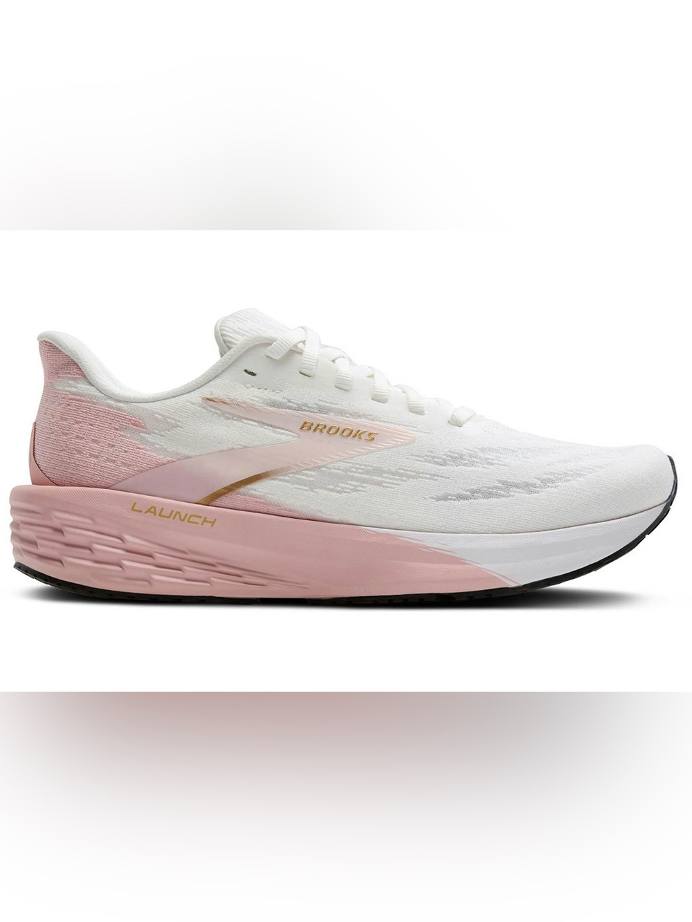 Brooks Women's White and Pink Launch 11 Running Shoe W 9.5